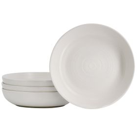 Bee and Willow Home Milbrook 4 Piece 8.8in Dinner Bowl Set in Speckle White