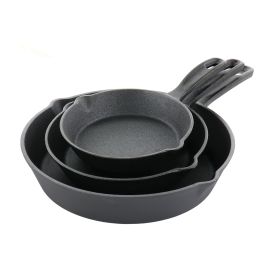 Oster Castaway 3 Piece Cast Iron Pre-Seasoned Frying Pans