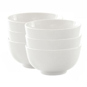 Our Table Simply White 6 Piece 5 Inch Porcelain Round Cereal Bowl Set