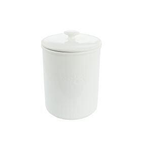 Our Table Simply White 68 Ounce Porcelain Dry Goods Canister With Air tight Lid