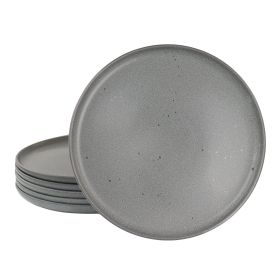 Our Table Landon 6 Piece 10.5 Inch Round Stoneware Dinner Plate Set in Truffle