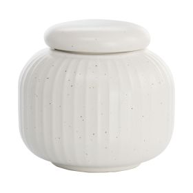Our Table Landon 12 Ounce Round Stoneware Sugar Jar with Lid in Sea Salt