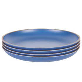 Gibson Home Rockabye 4 Piece 10.7 Inch Melamine Dinner Plate Set In Blue