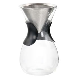Mr. Coffee Verduzco 1 Liter Clear Glass Pour Over Coffee Maker with Fine Mesh Filter