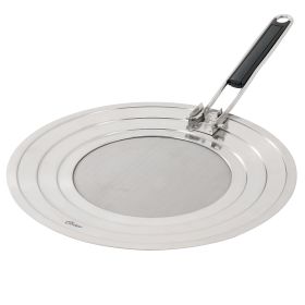 Oster Baldwyn 12 Inch Round Stainless Steel Splatter Guard with Foldable Handle