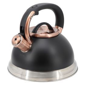 Mr. Coffee Flintshire 2.2 Quart Stainless Steel Whistling Tea Kettle in Black
