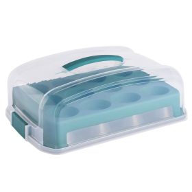 Spice By Tia Mowry 24 Cup Carbon Steel Muffin Pan With Carrier in Teal