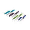 Farberware 4-piece Chef Set with Stamped Plastic Colored Handle and Blade Cover