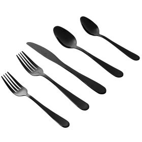 Gibson Home Stravidia 20 Piece Flatware set (Color: Black Stainless Steel)