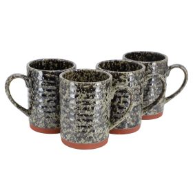 Gibson Home Terra Bella 4 Piece 18.5 Ounce Terracota Mug Set (Color: Peacock Green)