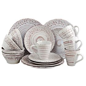 Elama Malibu Sands 16-Piece Dinnerware Set (Color: Shell)