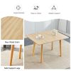 Wood colored MDF desktop with rubber wooden legs, foldable computer desk, foldable office desk