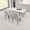Scalable MDF modern dining table and chair set, suitable for 2-6 people, white dining table and modern dining chair 4-piece set