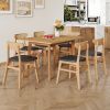 Wood colored MDF desktop with rubber wooden legs, foldable computer desk, foldable office desk
